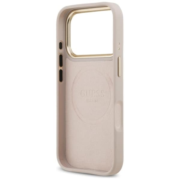 Guess Mobilskal till iPhone 17 Pro MagSafe 4G Logo Plate - Rosa Rosa