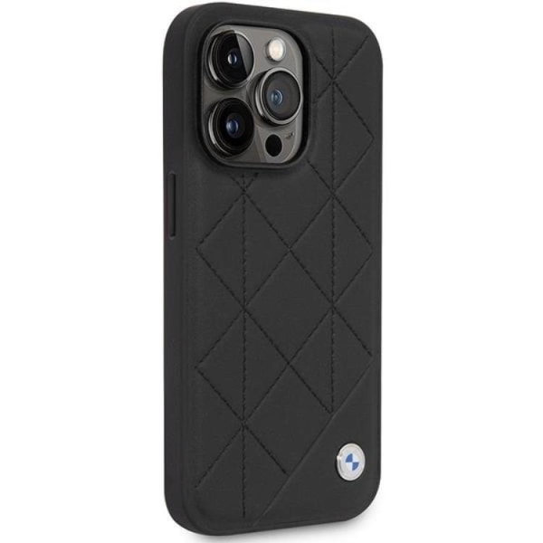 BMW iPhone 14 Pro Mobilskal Læder Quilted - Sort