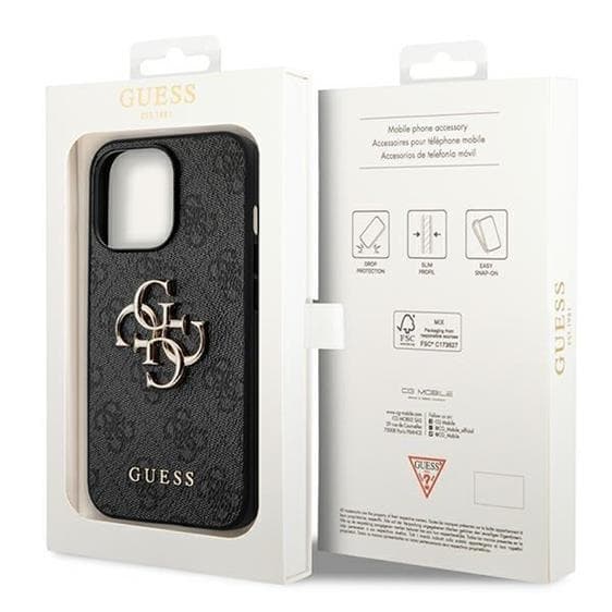 GUESS iPhone 14 Pro Skal 4G Big Metal Logo - Grå Grå