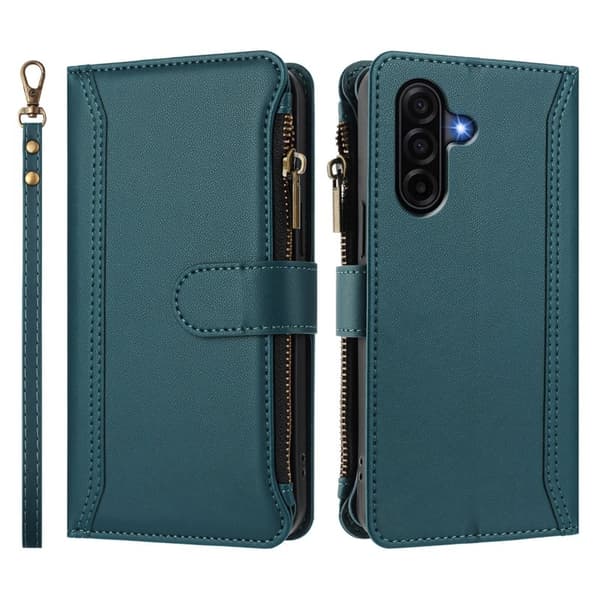 Samsung Galaxy A57 Plånboksfodral Konstläder 9 Kortfack - Grön