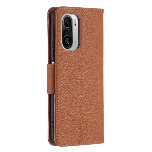 Litchi Pungeetui til Xiaomi Mi 11i / Poco F3 - Brun Brown
