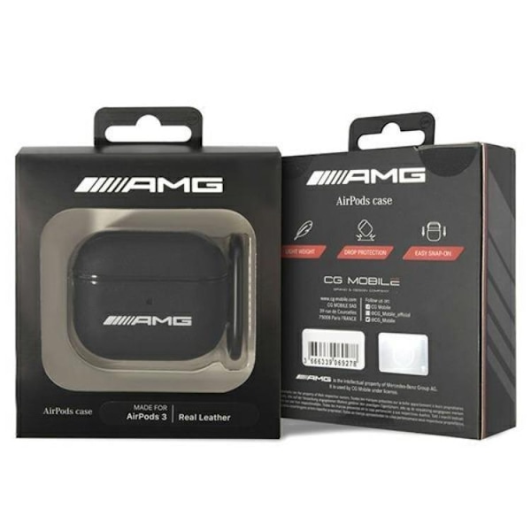 AMG AirPods 3 Skal Läder Big Logo - Svart Svart