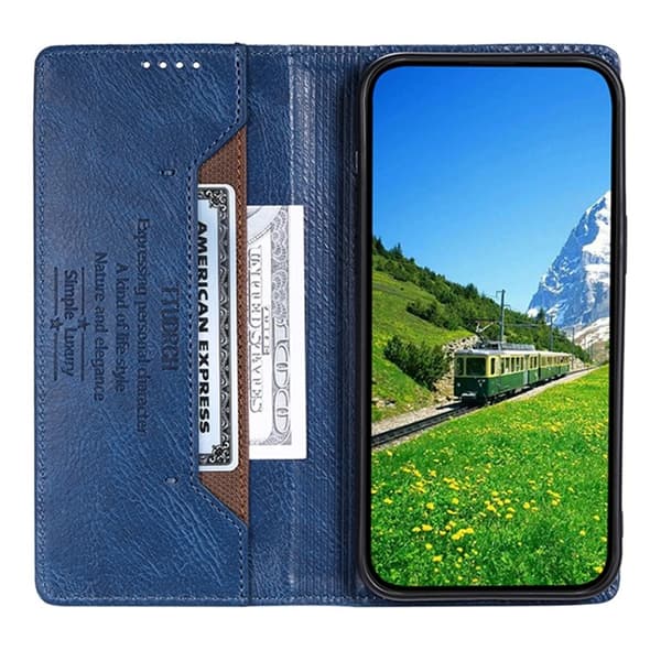 TTUDRCH Samsung Galaxy S26 Plus Plånboksfodral Konstläder RFID Skydd - Blå