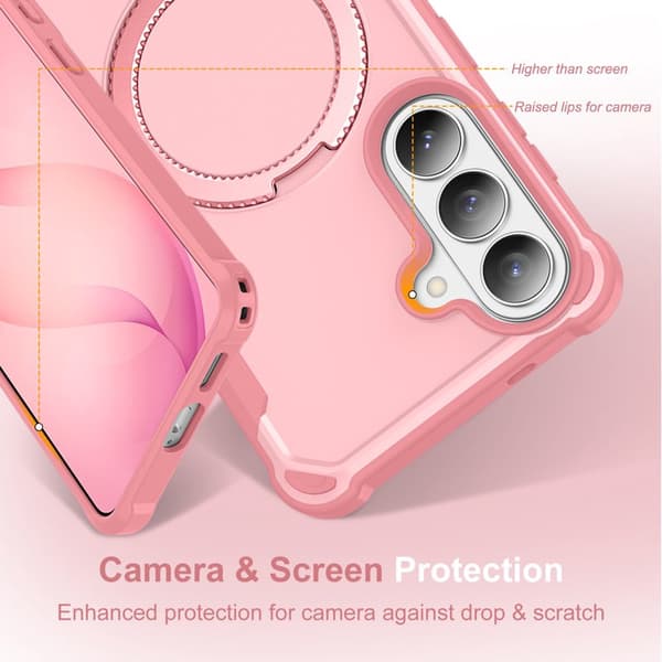 Mobilskal för Samsung Galaxy S26 Plus Magnetiskt Kickstand TPU + PC - Rosa