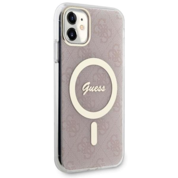 Guess iPhone 11 -matkapuhelimen suojakuori MagSafe 4G - vaaleanpunainen