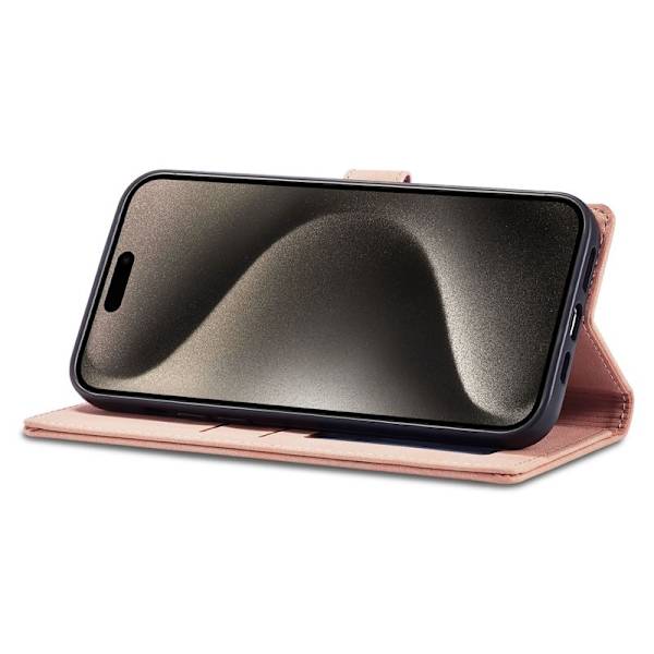 FORWENW iPhone 15 Pro Plånboksfodral Konstläder - Full Skydd - Roséguld