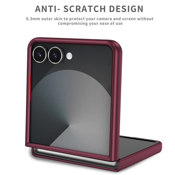Mobilskal till Galaxy Z Flip 7 5G Rotatable Ring Kickstand - Vinröd Vinröd