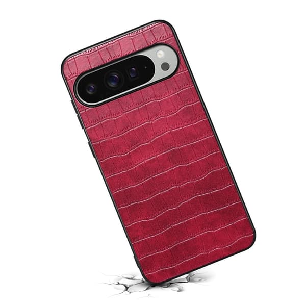 Mobilskal till Google Pixel 10 Pro XL Crocodile Texture - Röd Röd
