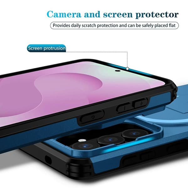 Mobilskal för Samsung Galaxy S26 Magnetiskt Kickstand PC + TPU - Blå