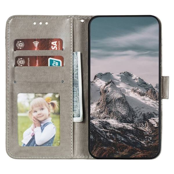 Samsung Galaxy S26 Plånboksfodral Konstläder Mandala Tryck - Grå