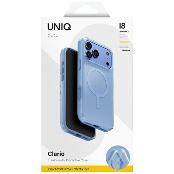 Uniq Mobilskal för iPhone 18 Pro Max/17 Pro Max MagSafe Clario - Blå