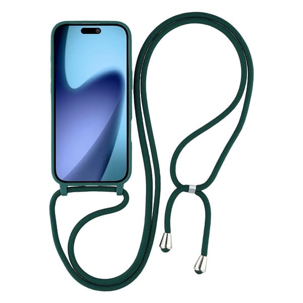 Mobilskal till iPhone Air TPU Shockproof med Lanyard - Mörkgrön Grön