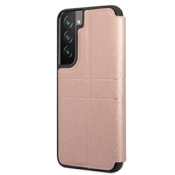 Guess Saffiano Stripes Fodral Galaxy S22 Plus - Rosa