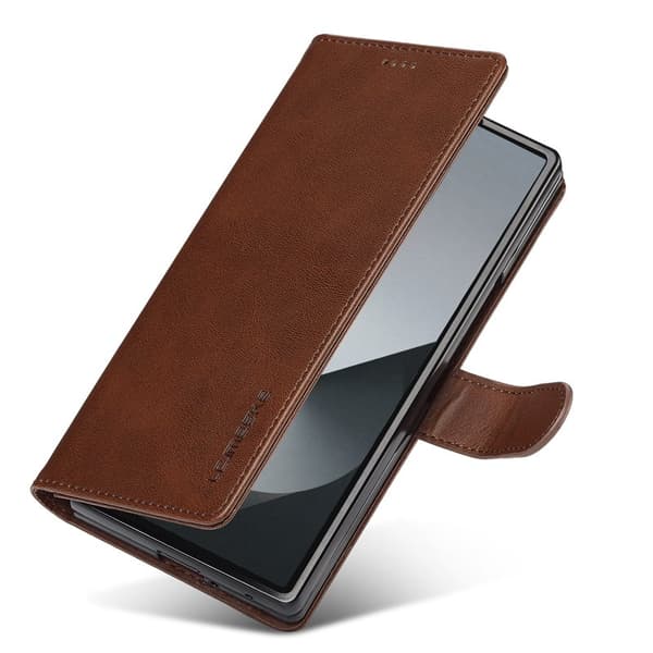 LC.IMEEKE Samsung Galaxy Z Fold7 Plånboksfodral Konstläder - Brun
