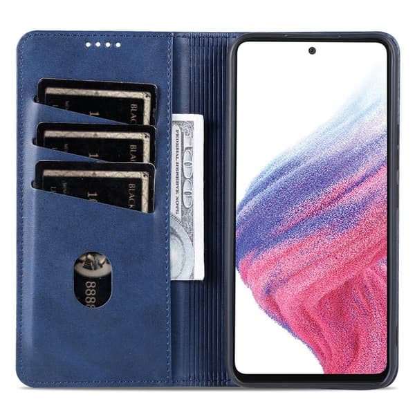 AZNS Samsung Galaxy A35 5G Plånboksfodral Konstläder - Blå