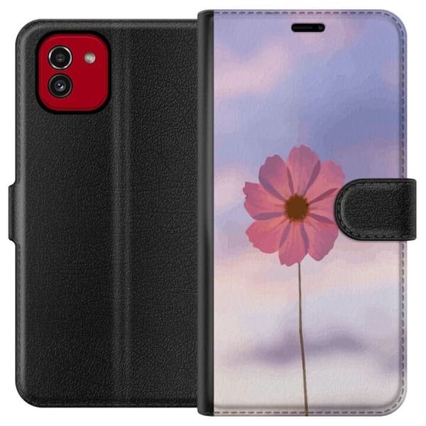 Pungcover til Samsung Galaxy A03 med Rosa blomst