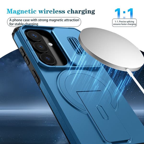 Mobilskal för Samsung Galaxy S26 Magnetiskt Kickstand PC + TPU - Blå