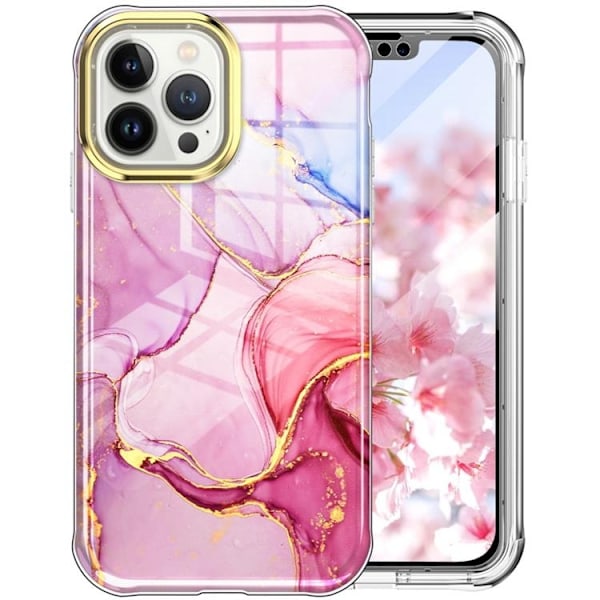 iPhone 14 Pro Max Skal 360 Marble - Rosa