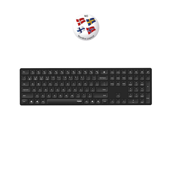 RAPOO Tangentbord E8020 Multi-Mode Trådlöst Ultratunt