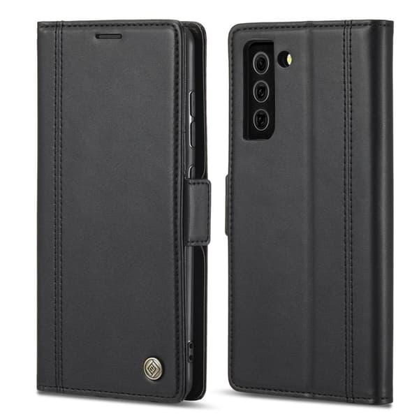 LC.IMEEKE Samsung Galaxy S21 FE Plånboksfodral Konstläder - Svart