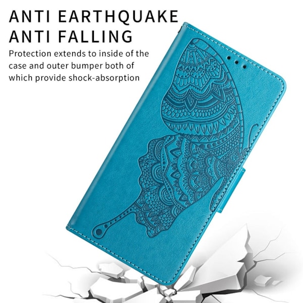 Fjärilar iPhone 12 Pro Max Plånboksfodral - Blå
