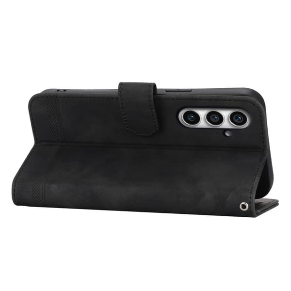 DIERFENG DF-03 Samsung Galaxy S23 FE Plånboksfodral Konstläder - Svart