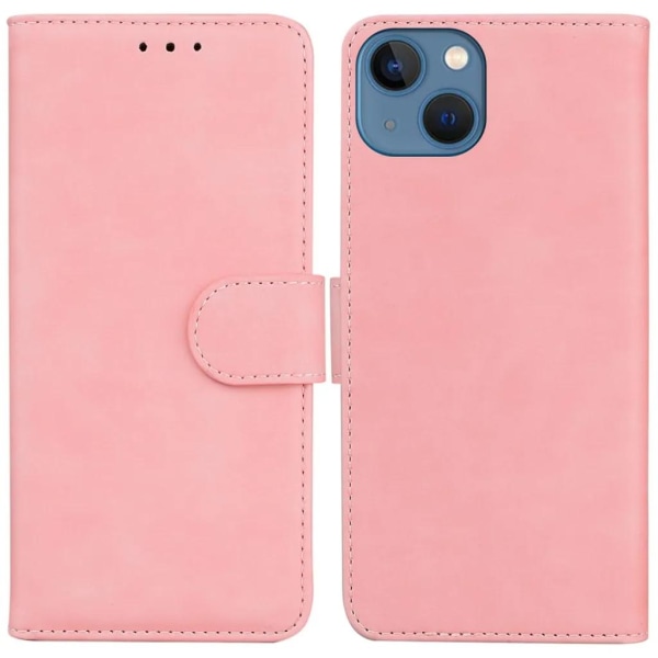 Käytännöllinen iPhone 15 Plus -lompakkokotelo - vaaleanpunainen