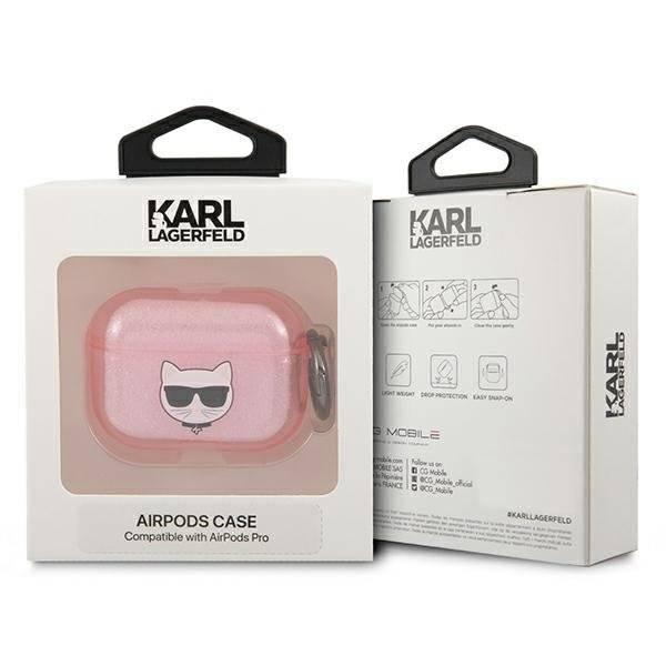 Karl Lagerfeld Skal AirPods 3 Glitter Choupette - Rosa Rosa