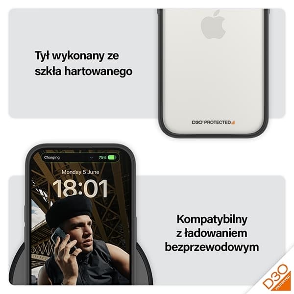 PanzerGlass iPhone 15 Pro D3O Militær 2x Sort