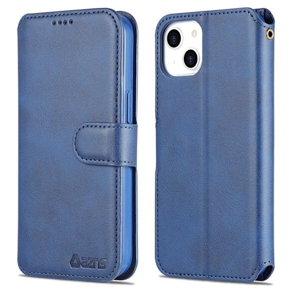 AZNS iPhone 13 Plånboksfodral Konstläder - Blå - Magnetisk stängning