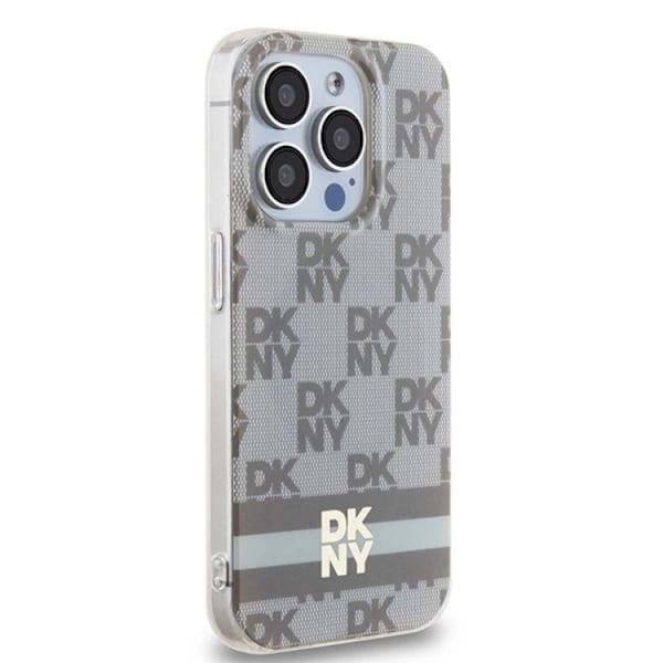 DKNY iPhone 15 Pro Mobilskal Magsafe IML Checkered Mono Beige
