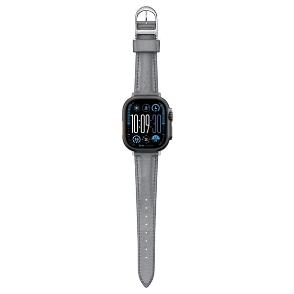 AmazingThing Apple Watch 45/46/49mm Armband Class Läder - Grå