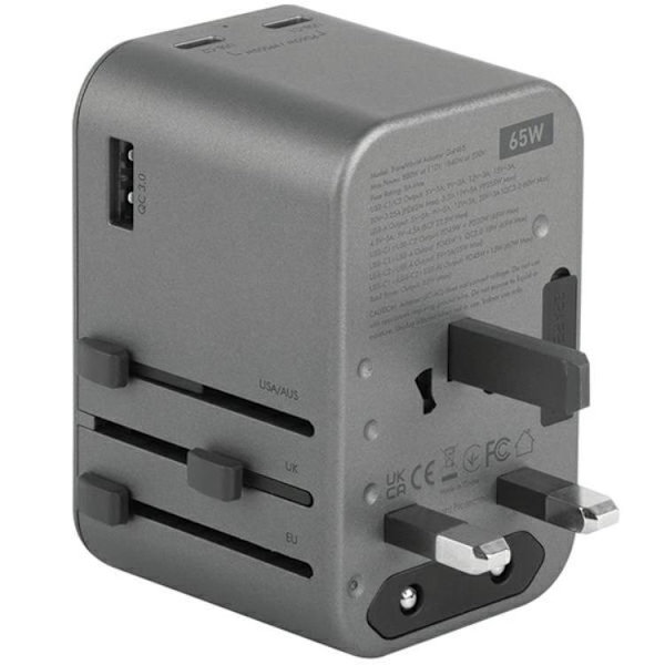 Energea Reseladdare 65W 2xUSB-C 1xUSB-A PD-PPS-QC 3.0 Grå