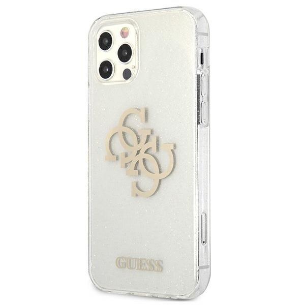 Guess iPhone 12 Pro Max Cover Glitter -logo - läpinäkyvä