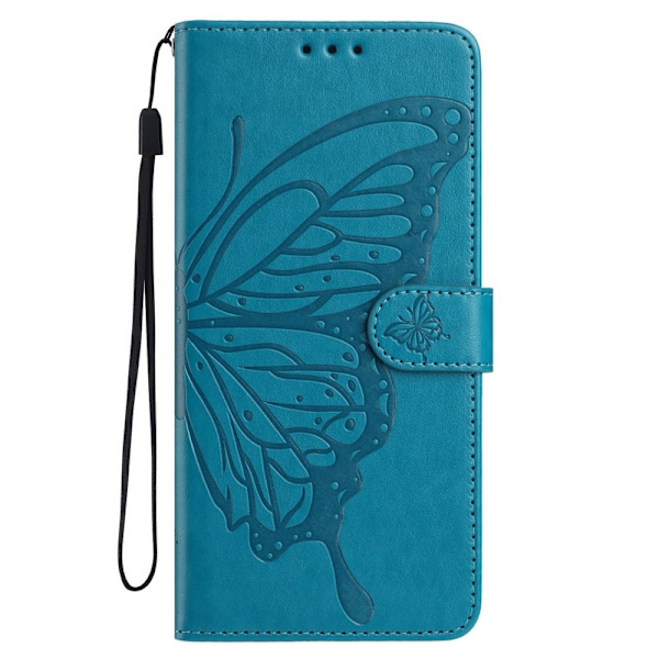 Samsung Galaxy S26 Plus Plånboksfodral Flip Konstläder Med Rem - Blå