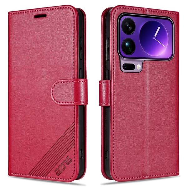 AZNS Xiaomi 17 Pro Plånboksfodral Anti-Scratch Konstläder - Röd