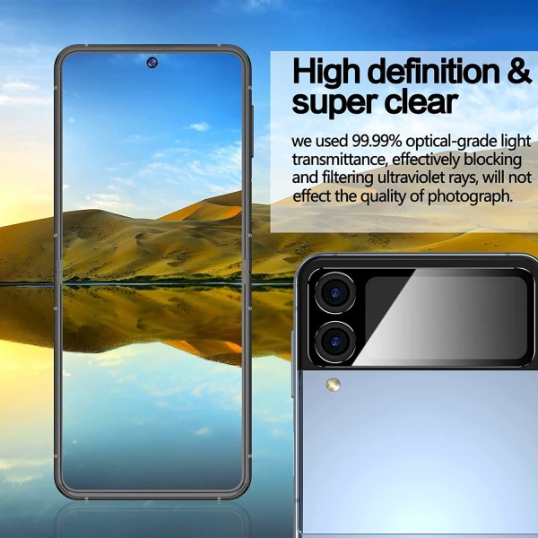 [1-PACK] Galaxy Z Flip 4 HD-kameralinsebeskytter i hærdet glas