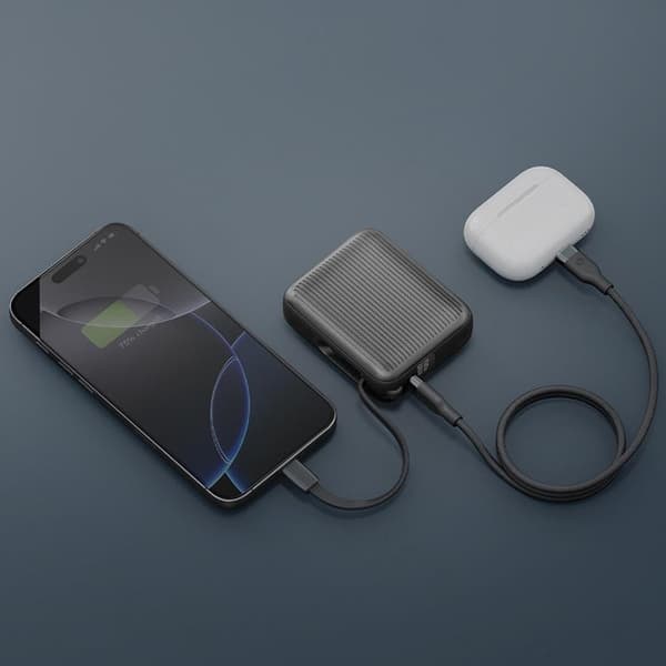 Energea PowerBank 10000mAh 35W USB-C Kabel - Grå Grå