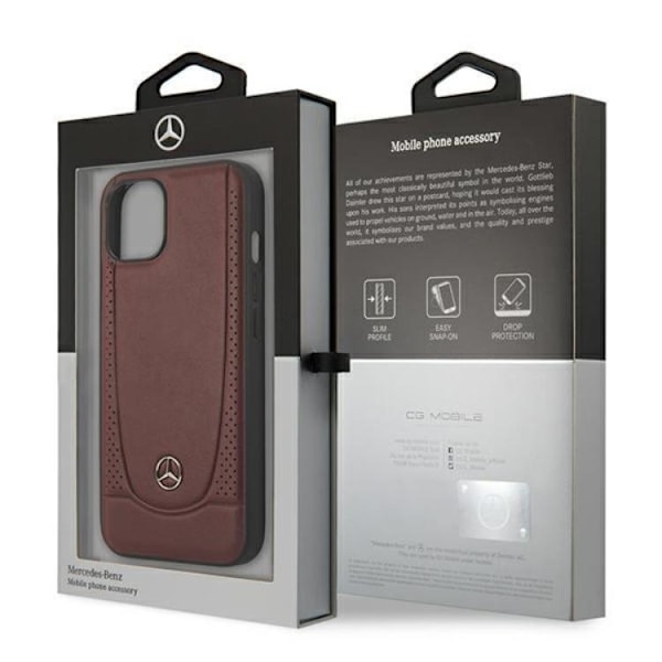 Mercedes iPhone 15 Mobilskal Läder Urban - Röd