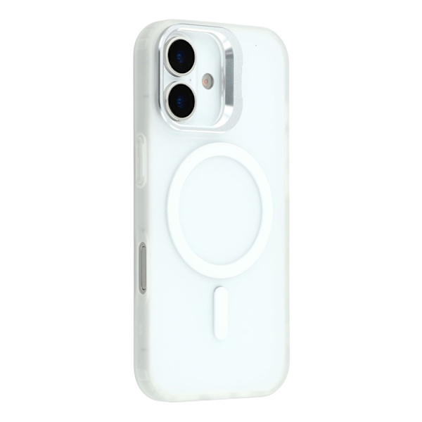 Mobilskal till iPhone 17 MagSafe Lins Kickstand - Transparent Vit Vit