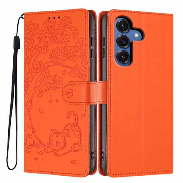 Plånboksfodral för Samsung Galaxy S26 Plus Ställfunktion Konstläder - Orange