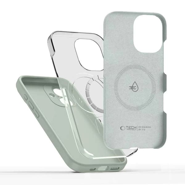 Tech-Protect iPhone 17 Magsafe Silikone Telefontaske - Sage Grön