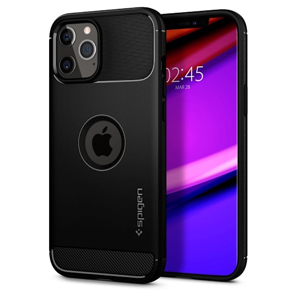 FD Rugged Armor iPhone 12 & 12 Pro - Matte Black Svart