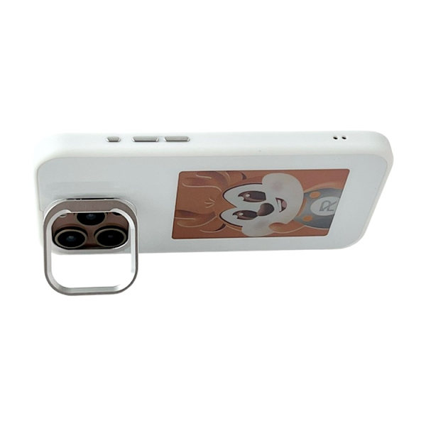 Mobilskal till iPhone 16 Pro Max MagSafe Lens Kickstand E-Ink Customized NFC Vit Vit