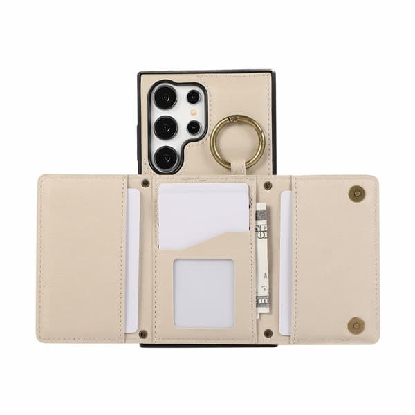 Plånboksfodral för Samsung Galaxy S26 Ultra Konstläder Kickstand - Beige