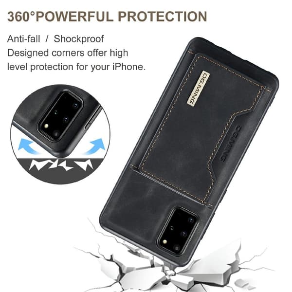 DG.MING Magnetiskt Plånboksfodral för Samsung Galaxy S20 Plus - Svart
