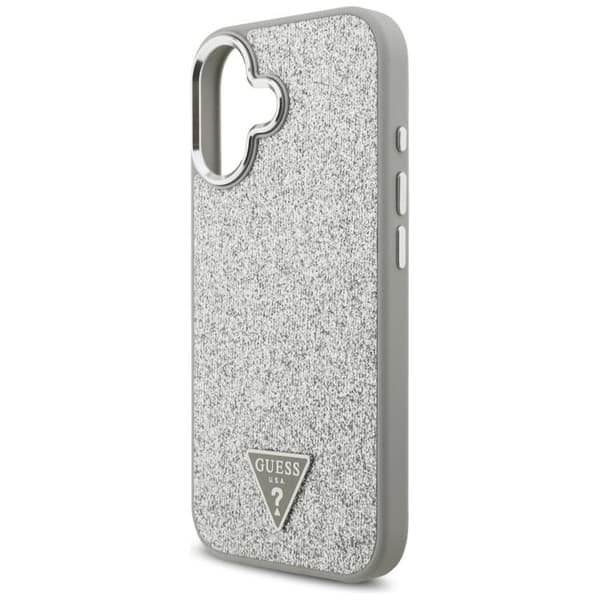 Guess Mobilskal till iPhone 17 MagSafe Glitter Triangle Logo - Silver Silver