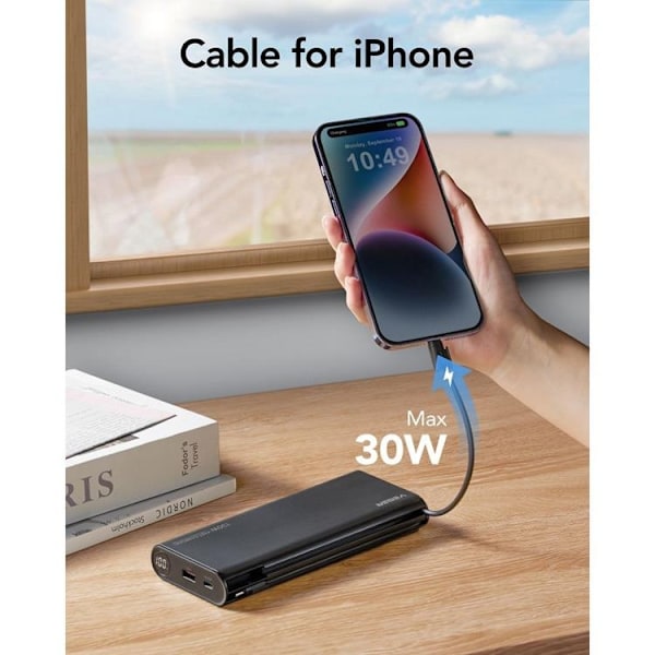 VEGER Powerbank 25000 mAh med Lightning/Typ-C Kablar 130W TCE130
