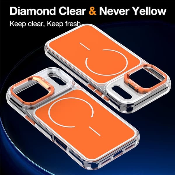 Mobilskal till iPhone 17 Pro Max MagSafe Lens Kickstand TPU + PC - Orange Orange