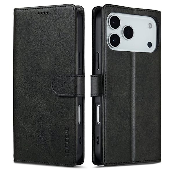 LC.IMEEKE iPhone 17 Pro Plånboksfodral Konstläder - Svart